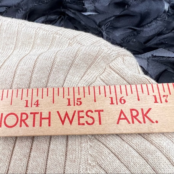 J. Mclaughlin Womens Full Zip Ribbed Tan Cardigan Size XL Closet Staple Casual - Picture 10 of 11